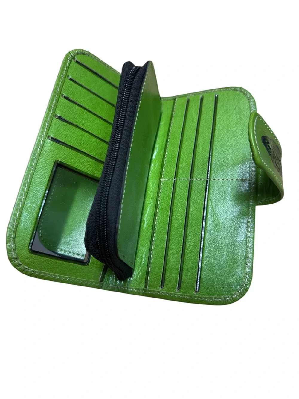 Mexican leather embossed wallet Green